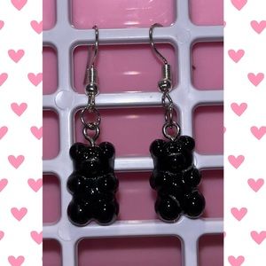 Black gummy bear earrings